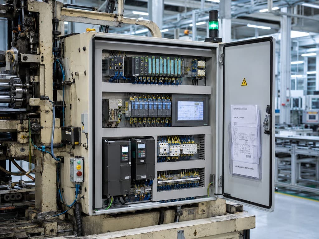 Modernisierter Schaltschrank an einer bestehenden Maschine – Retrofit im laufenden Betrieb